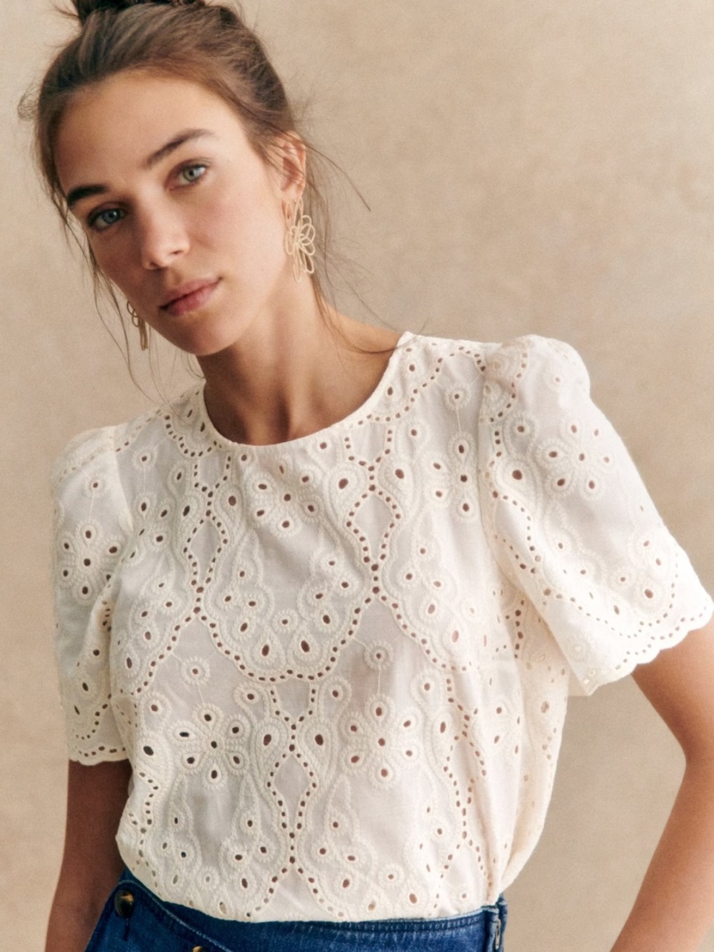 NWT Annabelle Blouse Cotton Short sleeve Sz 38